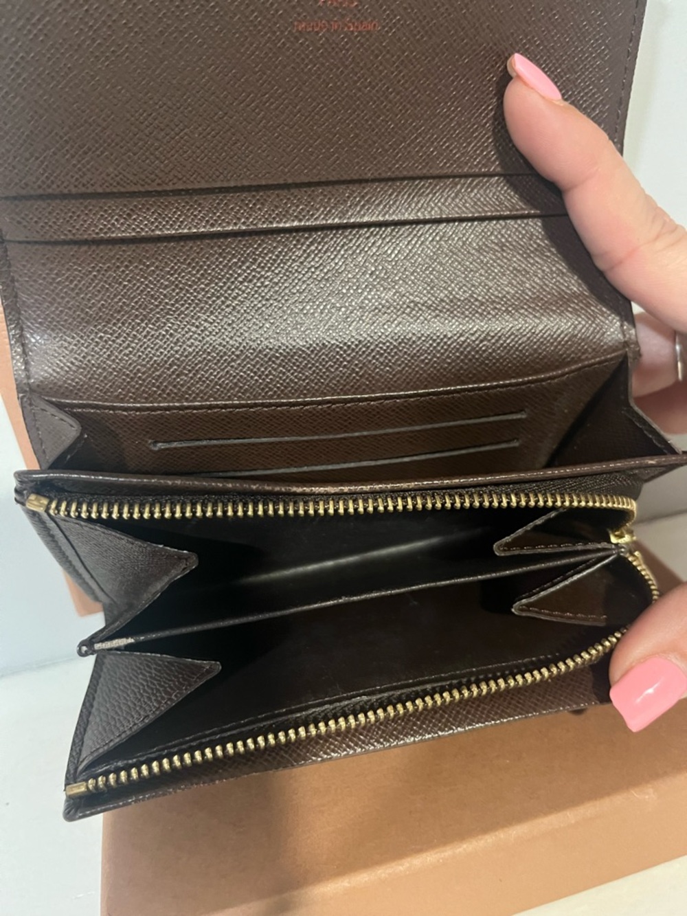 ✨Louis Vuitton Brown Damier Ebene Zip Around Wallet with Gold Hardware✨ - Picture 5 of 10